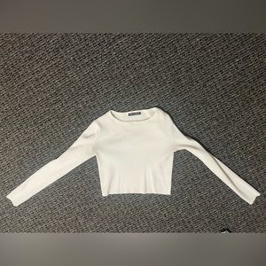 Ripped Cropped white long sleeve